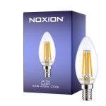 Noxion Lucent LED E14 Kerte filament klar 4.5W 470lm - 827 ekstra varm hvid | erstatter 40W