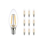 Fordelspakke 10x Noxion Lucent LED E14 Kerte filament klar 2.5W 250lm - 827 ekstra varm hvid | dæmpbar - erstatter 25W