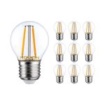 Fordelspakke 10x Noxion Lucent Lustre LED E27 Kugle filament klar 2.5W 250lm - 827 ekstra varm hvid - erstatter 25W