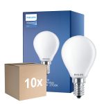 Fordelspakke 10x Philips Master Value LED Lustre E14 Kugle matt 3.4W 470lm - 927 ekstra varm hvid | bedste farvegengivelse - dæmpbar - erstatter 40W