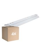 Fordelspakke 4x Noxion Lysrender Click Reflektor V2 LED T8 | Egnet til 2x 120cm LED Lysrør