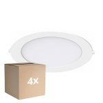 Fordelspakke 4x Noxion LED Downlight Slim V2.0 20W 2000lm 120D - 830 Varm Hvid | 225mm - Udsnit 200mm - IP44 