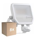 Fordelspakke 8x Ledvance LED Projektør Aluminium Hvid 41W 5500lm 100D - 830 Varm Hvid | IP65 - Bevægelses- Og Lyssensor - Symmetrisk