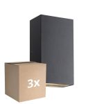 Fordelspakke 3x Nordlux Rold Vægbelysning Metal Sort  10.5W 350lm - 830 Varm Hvid