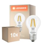 Fordelspakke 10x Ledvance Classic LED E27 Pære Filament Klar 3.4W 470lm - 827 Ekstra Varm Hvid | Erstatter 40W