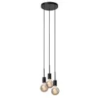 Nordlux Paco Pendel Lampe Metal 3-Spot Sort | Egnet til 3x E27