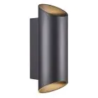 Nordlux Nico Vægbelysning Aluminium Sort Up & Down | IP54 - Egnet til 2x GU10