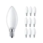 Fordelspakke 10x Philips Corepro LED Kerte E14 matt 4.3W 470lm - 827 ekstra varm hvid | erstatter 40W