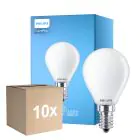 Fordelspakke 10x Philips Corepro LED Lustre E14 Kugle Matt 6.5W 806lm - 840 Kold Hvid | Erstatter 60W