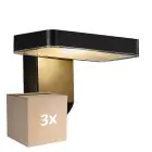 Fordelspakke 3x Nordlux Solar Vægbelysning Rica Firkant Sort 4.5W 450lm - 830 Varm Hvid | Bevægelses- og Lyssensor
