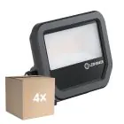 Fordelspakke 4x Ledvance LED Projektør Aluminium Sort 17W 2400lm 100D - 840 Kold Hvid | IP66 - Symmetrisk