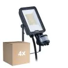 Fordelspakke 4x Philips LED Projektør Ledinaire BVP167 20W 2400lm 110D - 830-840-865 CCT | IP65 - Bevægelses- og Lyssensor - Symmetrisk