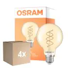 Fordelspakke 4x Osram Vintage 1906 LED E27 Globe Filament Twist Guld 8W 806lm - 922 Ekstra Varm Hvid | Bedste Farvegengivelse - Dæmpbar - Erstatter 60W