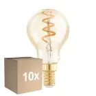 Fordelspakke 10x Eglo LED Kugle E14 Filament Rav 4W 145lm - 820 Ekstra Varm Hvid | Dæmpbar - Erstatter 15W