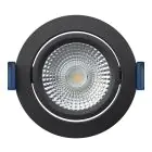 EcoDim Forsænket Spot Sort 6W 450lm 60D 827- 860 Justerbar Hvid | RGB - 85mm - Udsnit 75mm - IP54 - Zigbee Dæmpbar