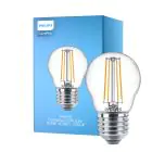 Philips Corepro LED Lustre E27 Kugle filament klar 4.3W 470lm - 827 ekstra varm hvid | erstatter 40W