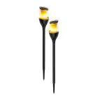 Dobbeltpakke 2x Interlight Jordspyd Lys Solar Have Torch Sort 1W 40lm - 816 Ekstra Varm Hvid | incl. Batteri